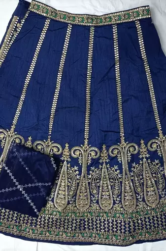 Blue Art Silk Heavy Embroidery Sequence work Lehenga Choli with Dupatta For Women