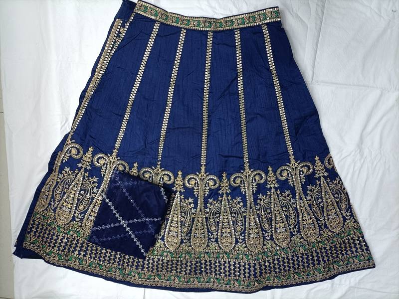 Blue Art Silk Heavy Embroidery Sequence work Lehenga Choli with Dupatta For Women