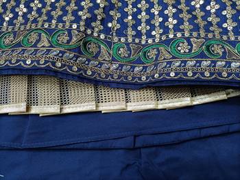 Blue Art Silk Heavy Embroidery Sequence work Lehenga Choli with Dupatta For Women 5