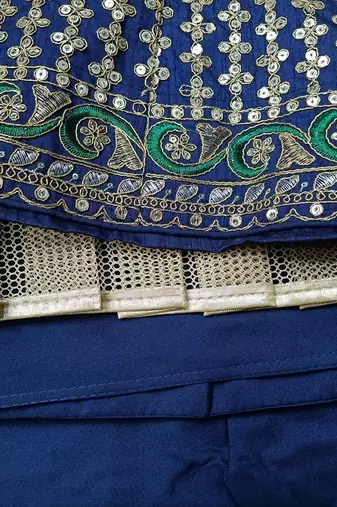 Blue Art Silk Heavy Embroidery Sequence work Lehenga Choli with Dupatta For Women