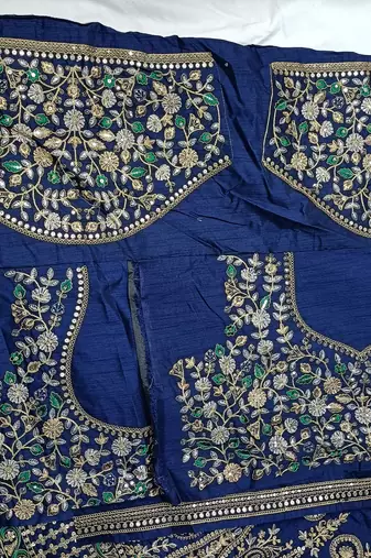 Blue Art Silk Heavy Embroidery Sequence work Lehenga Choli with Dupatta For Women