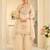 Cream silk blend with real mirror with sequence hand work kurta sharara with dupatta