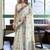 White linen jaquard handoom casual wear saree
