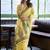 Yellow linen jaquard handoom casual wear saree
