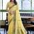 Yellow linen jaquard handoom casual wear saree