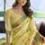 Yellow linen jaquard handoom casual wear saree