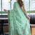 Turquoise linen jaquard handoom casual wear saree