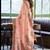 Peach linen jaquard handoom casual wear saree