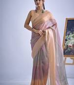 designer multicolor heavy hand work zarkan embroidery silk saree