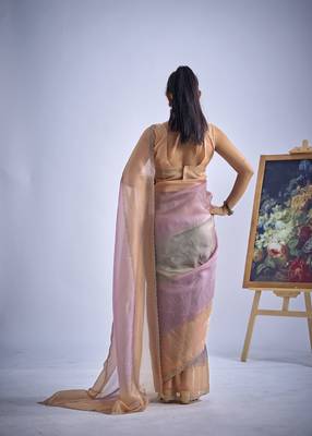 designer multicolor heavy hand work zarkan embroidery silk saree 2