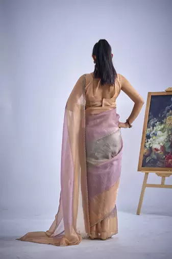 designer multicolor heavy hand work zarkan embroidery silk saree