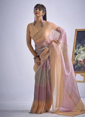 designer multicolor heavy hand work zarkan embroidery silk saree 3