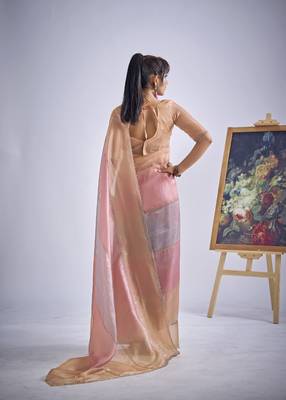 designer multicolor hand work zarkan embroidery silk saree 2
