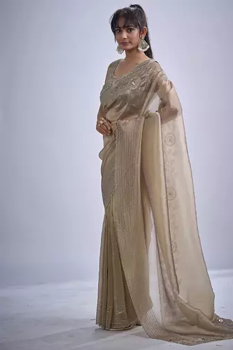 indian mouse zarkan butta handwork kanjivaram silk saree