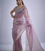 indian lavender zarkan butta handwork kanjivaram silk saree