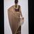 designer golden brown heavy zarkan hand work silk saree