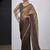 designer golden brown heavy zarkan hand work silk saree