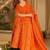 Orange printed muslin salwar suit