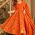Orange printed muslin salwar suit