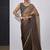 designer golden brown heavy zarkan hand work silk saree