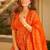 Orange printed muslin salwar suit