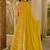 Yellow printed muslin salwar suit