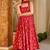 Red printed muslin salwar suit