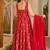 Red printed muslin salwar suit