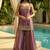 Light-purplr embroidered satin palazzo suit