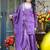 Purple embroidered fendy silk salwar suit