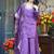 Purple embroidered fendy silk salwar suit