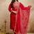 Red embroidered chanderi salwar suit