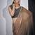 designer golden grey heavy zarkan hand work silk saree
