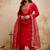 Red embroidered chanderi salwar suit