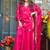 Rani-pink embroidered fendy silk salwar suit