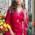 Rani-pink embroidered fendy silk salwar suit