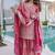 Light-pink embroidered fendy silk salwar suit