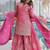 Light-pink embroidered fendy silk salwar suit