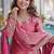Light-pink embroidered fendy silk salwar suit