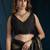 designer black heavy zarkan hand work satin silk saree