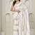 designer white heavy zarkan hand work satin silk saree