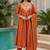 Orange embroidered vichitra  anarkali suit