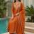 Orange embroidered vichitra  anarkali suit