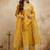 Yellow embroidered chanderi salwar suit