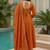 Orange embroidered vichitra  anarkali suit