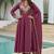 Dark-purple embroidered vichitra anarkali suit