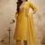 Yellow embroidered chanderi salwar suit