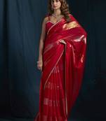 designer rani heavy zarkan hand work satin silk saree