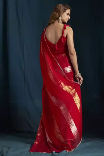 designer rani heavy zarkan hand work satin silk saree