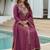Dark-purple embroidered vichitra anarkali suit